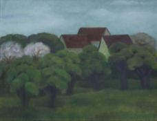 Edith SCHWEITZER (1927). Häuser mit Bäumen.