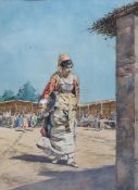 Pietro GABRINI (1856 - 1926). Frau mit Tamburin.