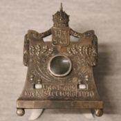 Guckkasten mit Foto Kaisers Franz Joseph I. auf einem Pferd auf der Jagd