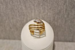 Goldring 14 Karat in Schlangenform