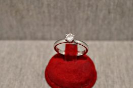Solitärring 14 Karat Weißgold mit ca. 0,4ct Brillant