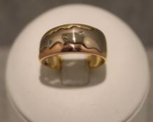 Brillantring dreifarbig 14 Karat