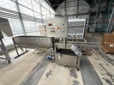 Heinzen stainless steel dipping tank system with pump, controls, and wash tank, 2018 unit.