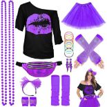 WILDPARTY 80s Fancy Dress For Women, Lip Print T-shirt, Tutu Skirt, Leg Wa - RRP £22.99 (B0BZHG3GFZ)