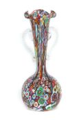 Millefiori-Henkelvase Murano, Italien,