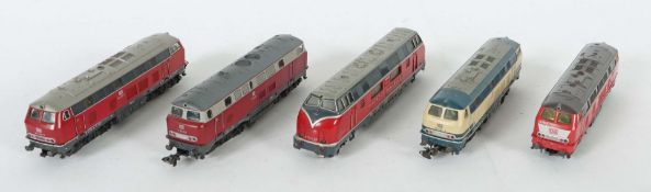 5 Dieselloks Märklin, Spur H0, 3021,
