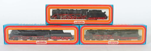 3 Dampfloks mit Tender Märklin, Spur