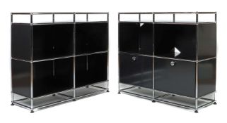 Zwei schwarze USM Haller-Sideboards