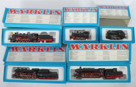 5 Dampfloks Märklin, Spur H0, 3000,