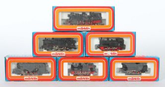 6 Dampflokomotiven Märklin, Spur H0,