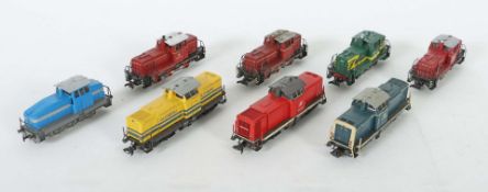 8 Diesel-Lokomotiven Märklin, Spur H0,