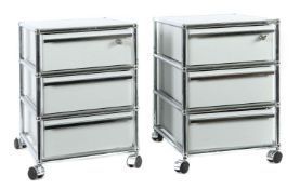 Zwei USM Haller-Rollcontainer Schweiz,