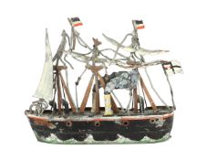 Frühes Dampf-Segelschiff vor 1900,