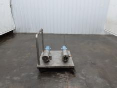 Skid of (2) SPX Waukesha Cherry-Burrell 018 U1 PD Pumps