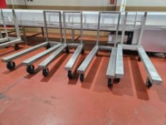 4 Pan Carts on Wheels