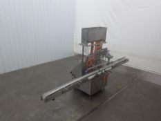 Accutek 6-Head Piston Filler With Tabletop Conveyor And Stainless Steel Hopper