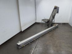 Fleetwood Elevating Conveyor With Hopper And Overhead Cross Belt Conveyor