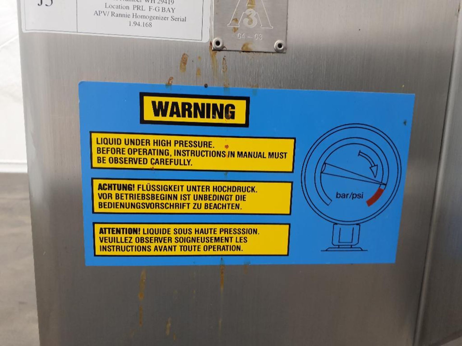 APV Rannie Blue-Top Stainless Steel Homogenizer - Image 21 of 24