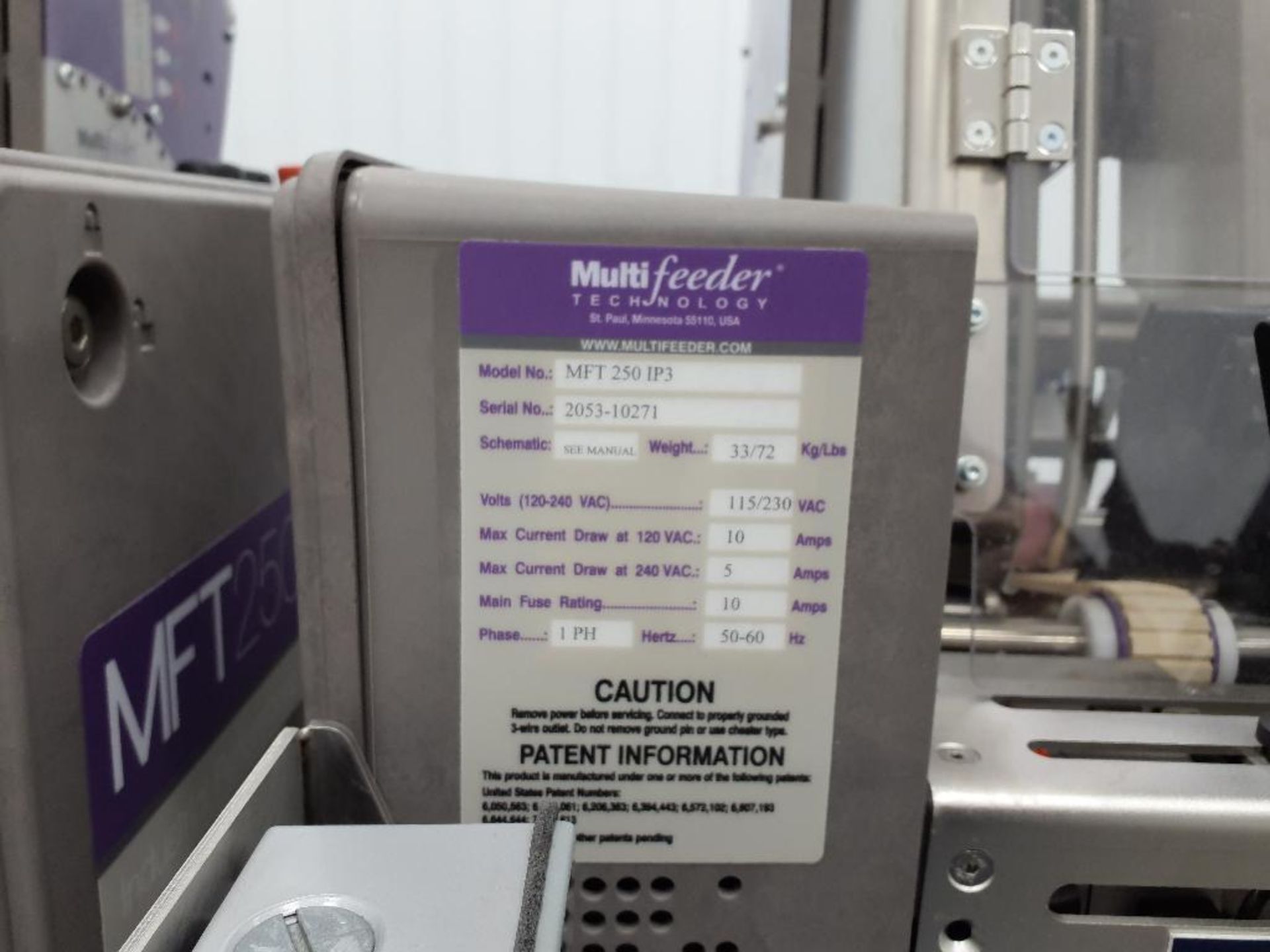 MFT 250IP3 Friction Feeders Table (2) - Image 10 of 35