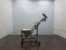 Hapman 96 Inch Long Stainless Steel Auger Conveyor With .5 Hp Motor And Flat Style Screw
