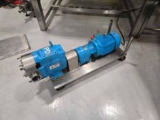 Waukesha Cherry-Burrell 130US Rotary Lobe Positive Displacement Pump with Motor