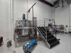 2000L Emulsifier Jacketed Mixing Tank with Mezzanine