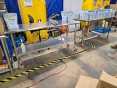 (2) Stainless Steel Tables