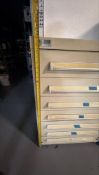 Stanley Vidmar Industrial 7 Drawer Cabinet filled w/ SS hardware from M4 to M8 and misc.