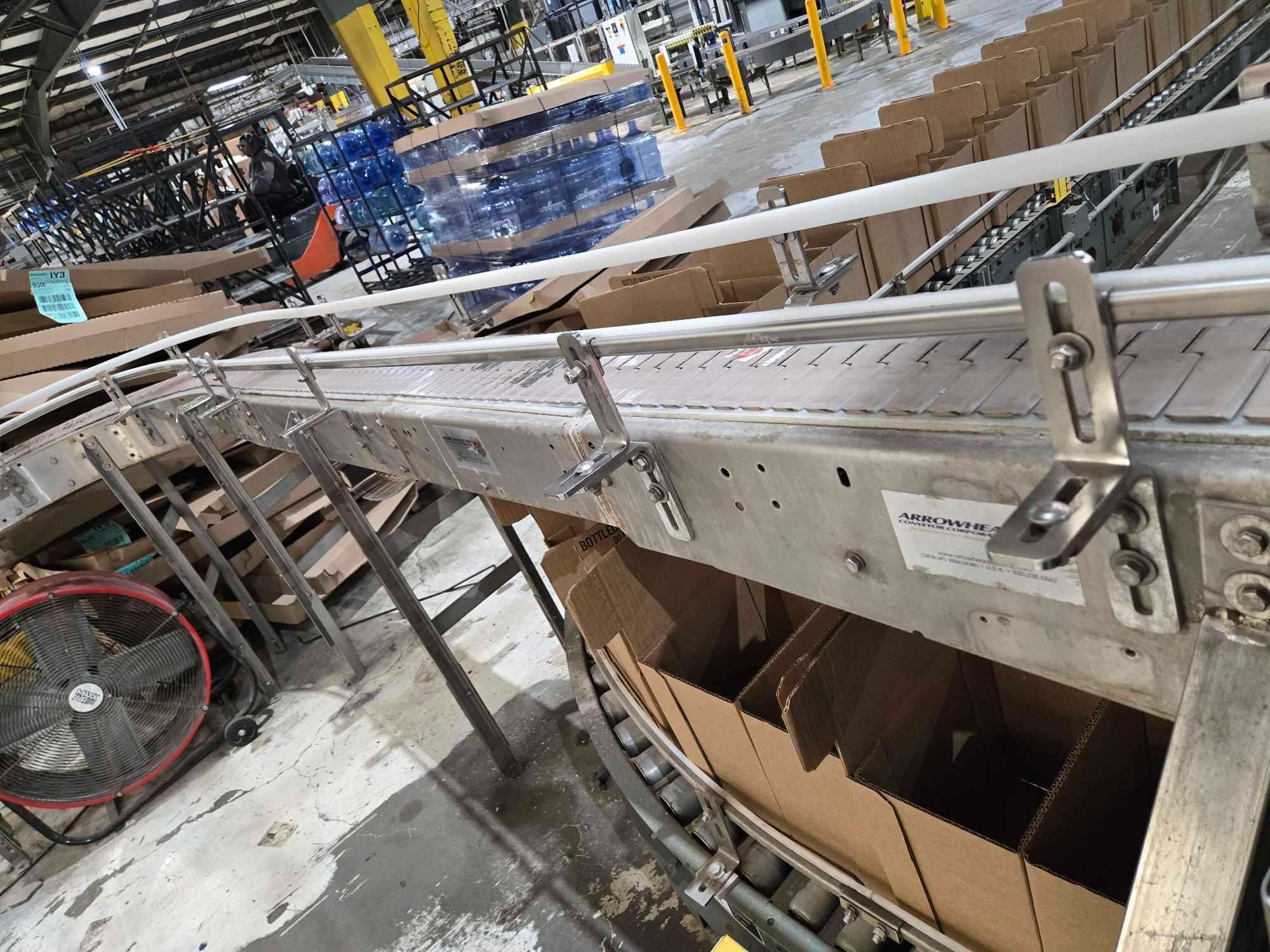 " L x 8" W Arrowhead Top Container Handling Belt Conveyor