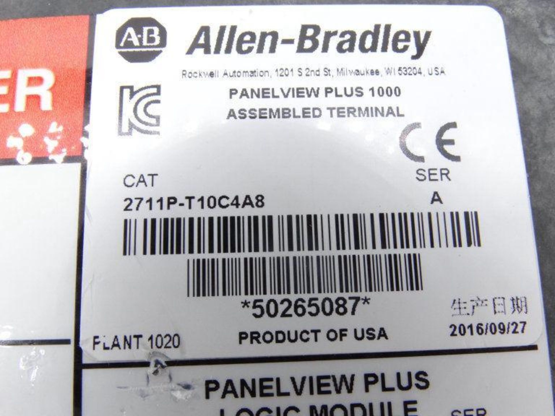 ALLEN BRADLEY 2711P-T10C4A8 HMI - Image 3 of 3