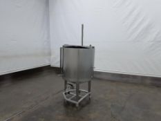100 Gallon UNK Stainless Steel Jacketed Holding Tank with Cone Center Bottom Discharge