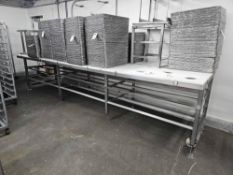 6 Station Trimming Table with stainless Steel Frame