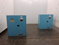 Unused Justrite MFG. Sure-Grip EX Acid and Corrosive Storage Cabinets Quantity of Two