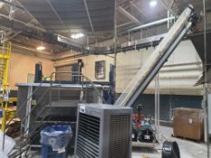 Sidel Cleated Incline Conveyor with Bulk Hopper
