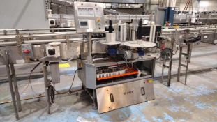 Tronics Automatic Pressure Sensitive Inline Wraparound Labeler