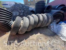 Qty. of 8 Misc. Wheels & Tires Semi Truck Tires