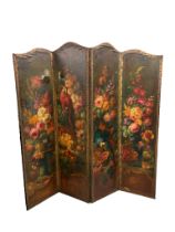 20th Century, A four panel painted screen