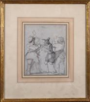 Circle of Thomas Rowlandson (British, 1757-1827), A satirical scene