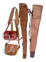A set of two shooting cases and two cartridge bags