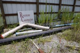Plastic junction pipe, diameter 27½”, and all rubber pipes pictured, various diameters