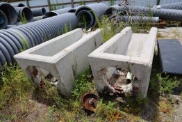 Pair of concrete utility basins, height 30", width 31", depth 7'
