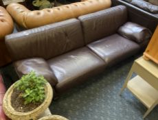 BROWN LEATHER SOFA
