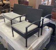 2 SEATER RATTAN OUTDOOR SOFA & 2 CHAIRS