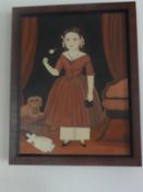 1954 Primitive oil painting signed on the back by the artist
