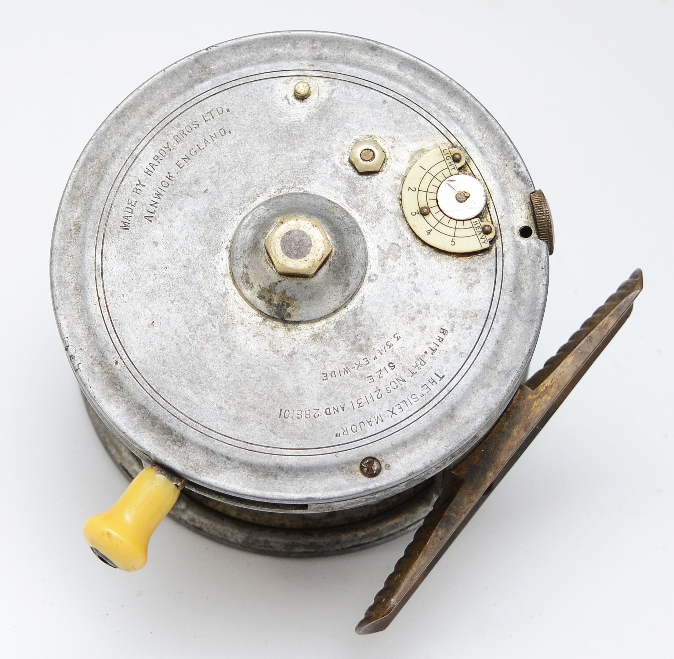Hardy Bros Ltd, The 'Silex Major' ventilated fly fishing reel, ribbed brass foot, twin handles - Image 2 of 2