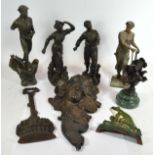 One box of decorative metalware, to include, a cast-iron doorstop, in the form of a fruit basket,