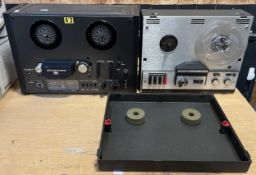 An Akai GX-4000D reel to reel tape deck, appears to be missing 2 dials and a Magnetophon 201TS