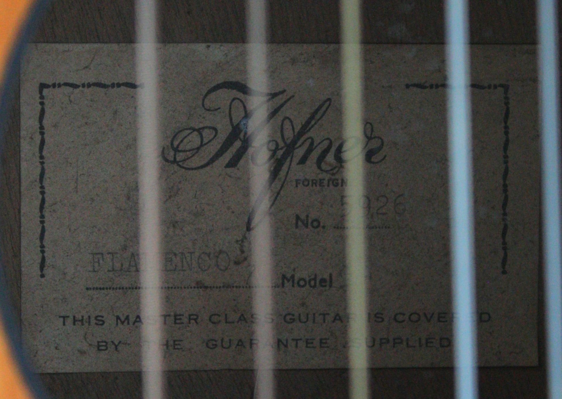 Hofner Flamenco acoustic guitar, maple and spruce, made in Germany, paper label numbered 5926, - Image 3 of 4