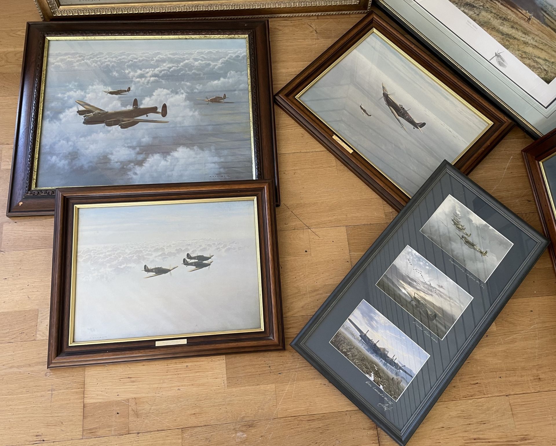 A group of seven aviation art framed prints, depicting WW2 aircrafts, comprising four Gerald Coulson - Image 2 of 3
