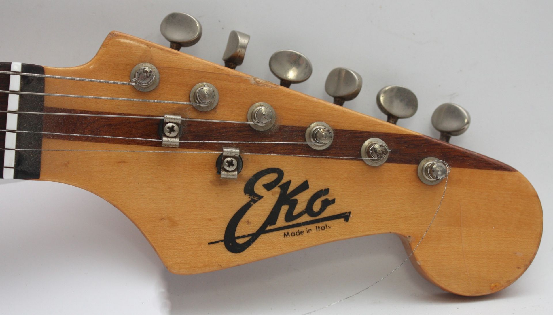 A late 1970s Eko Cobra electric guitar, manufactured in Italy, having double-cut, contoured solid - Image 3 of 4